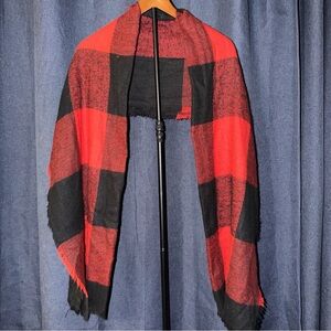 Mixit Red and Black Plaid Scarf